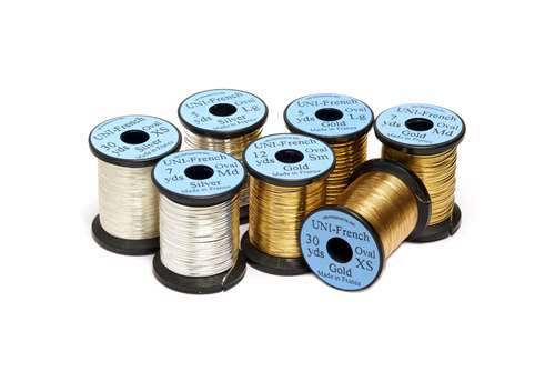 Uni French Oval (Pack 20 Spools) Extra Small Silver Fly Tying Materials (Product Length 7 Yds / 6.4m)
